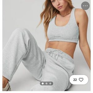 Alo size small gray scoop neck sweatshirt bra. NWT.